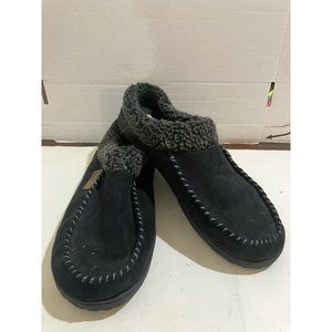 Dearfoams Brendan Men's XL (Size 13-14) Black  Microfiber fabric Clog Slipper